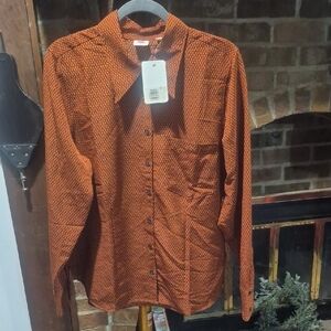 Levi's Men's Orange Geometric Button Down Shirt